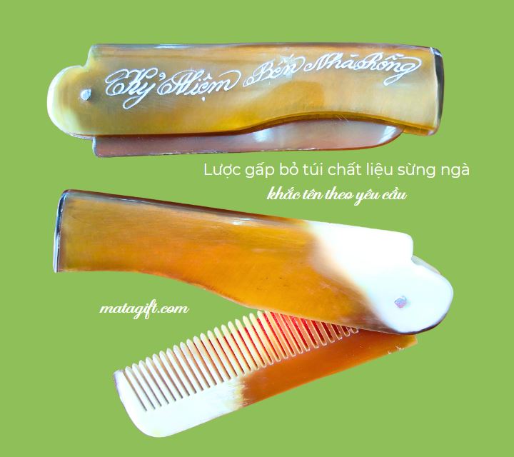 Lược sừng gấp bỏ túi xinh xắn Lược sừng gấp bỏ túi xinh xắn
