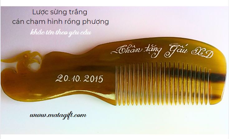 Lược sừng trắng chạm hình rồng phượng Lược sừng trắng chạm hình rồng phượng