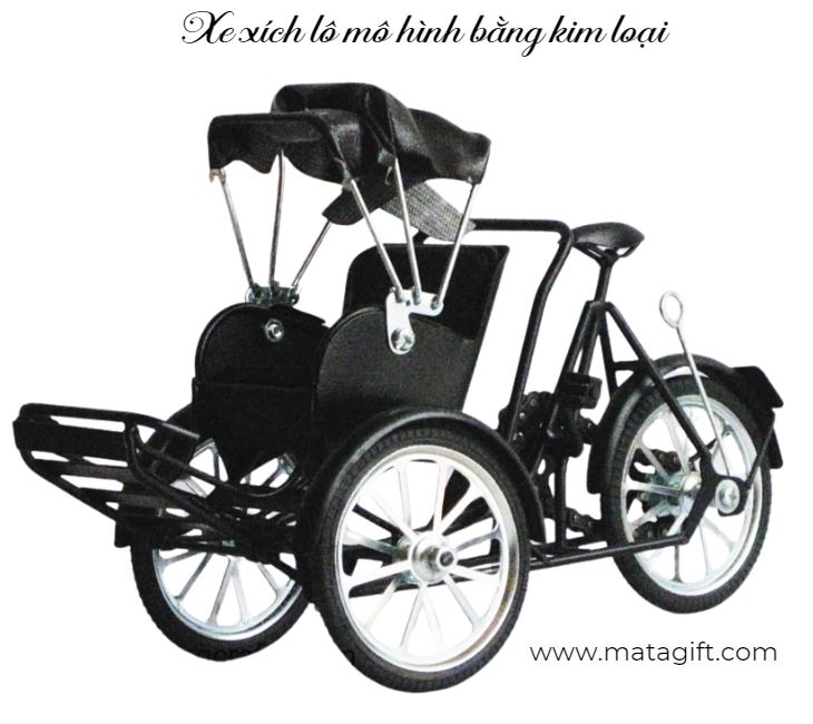 Mô hình xe xích lô bằng kim loại quà lưu niệm cho khách nước ngoài Mô hình xe xích lô bằng kim loại quà lưu niệm cho khách nước ngoài