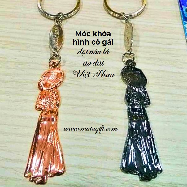 Móc khóa hình cô gái đội nón lá Móc khóa hình cô gái đội nón lá