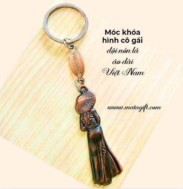 Móc khóa hình cô gái đội nón lá Móc khóa hình cô gái đội nón lá