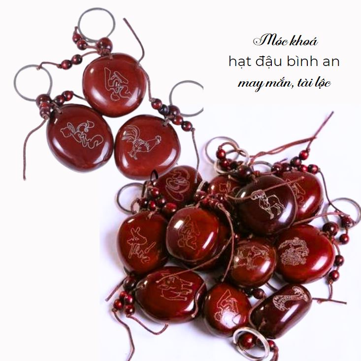 Móc khoá hạt đậu bình an may mắn tài lộc Móc khoá hạt đậu bình an may mắn tài lộc