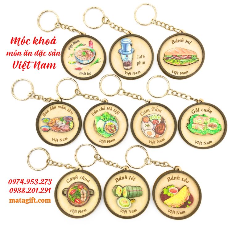 Móc khoá món ăn đặc sản ẩm thực Việt Nam Móc khoá món ăn đặc sản ẩm thực Việt Nam