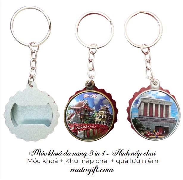 Móc khoá nắp chai in hình cảnh đẹp Việt Nam Móc khoá nắp chai in hình cảnh đẹp Việt Nam