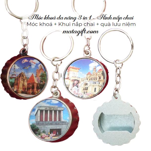 Móc khoá nắp chai in hình cảnh đẹp Việt Nam Móc khoá nắp chai in hình cảnh đẹp Việt Nam