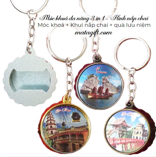 Móc khoá nắp chai in hình cảnh đẹp Việt Nam Móc khoá nắp chai in hình cảnh đẹp Việt Nam