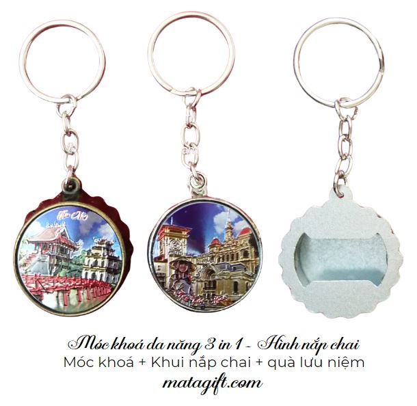 Móc khoá nắp chai in hình cảnh đẹp Việt Nam Móc khoá nắp chai in hình cảnh đẹp Việt Nam