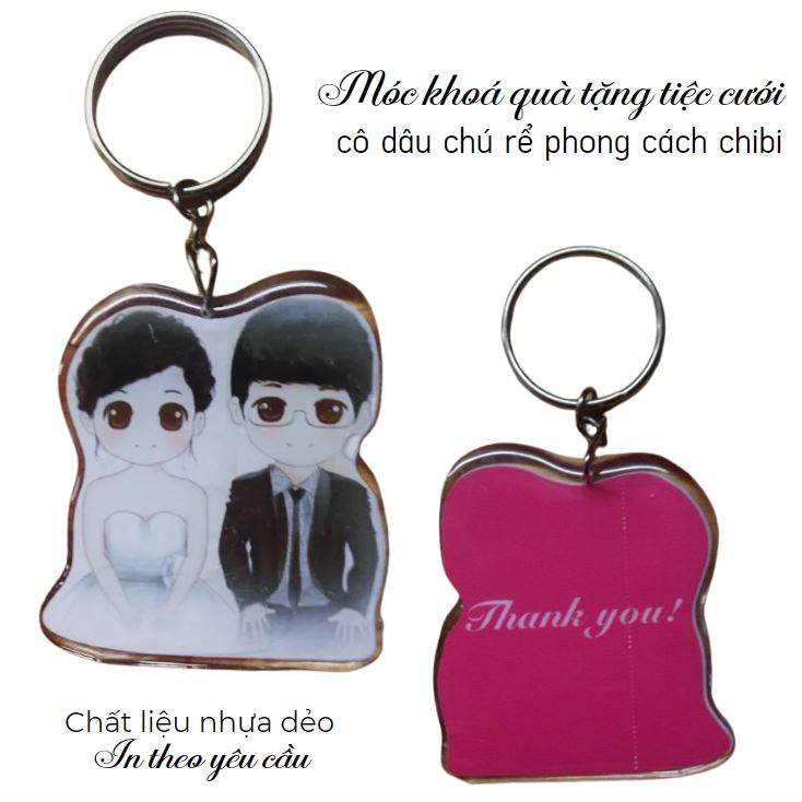 Móc khoá đám cưới cô dâu chú rể quà tặng đám cưới phong cách chibi dễ thương Móc khoá đám cưới cô dâu chú rể quà tặng đám cưới phong cách chibi dễ thương