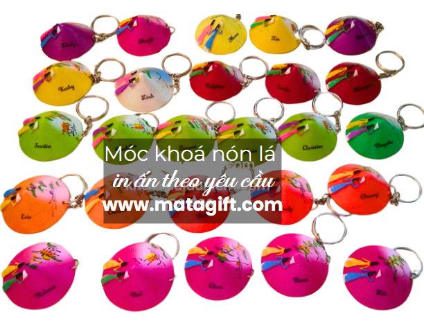 Móc khoá nón lá in hình ảnh theo yêu cầu Móc khoá nón lá in hình ảnh theo yêu cầu