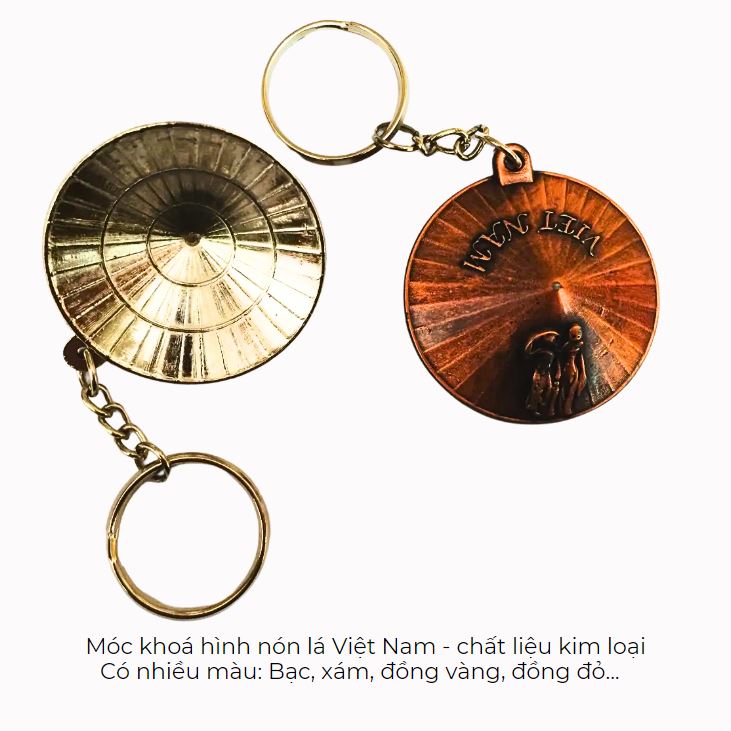 Móc khoá nón lá kim loại Việt Nam quà tặng lưu niệm đẹp Móc khoá nón lá kim loại Việt Nam quà tặng lưu niệm đẹp
