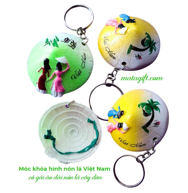 Móc khóa hình nón lá Việt Nam Móc khóa hình nón lá Việt Nam