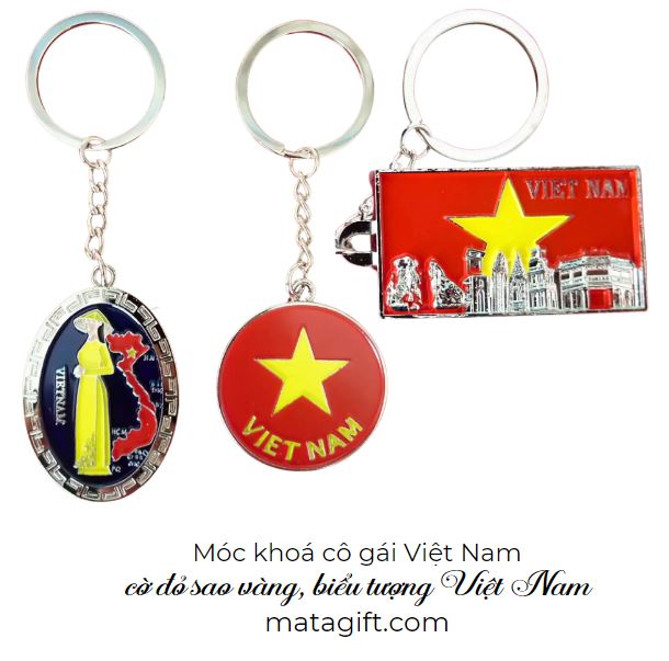 Móc khoá cô gái Việt Nam cờ đỏ sao vàng Móc khoá cô gái Việt Nam cờ đỏ sao vàng