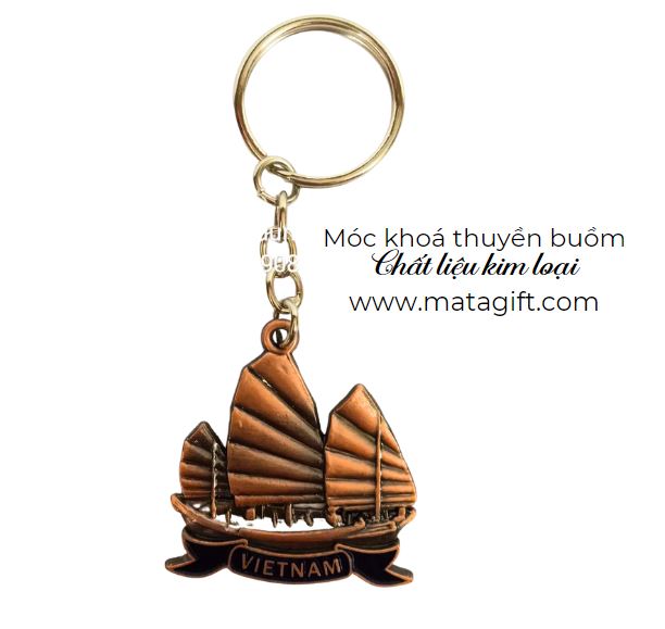 Móc khoá thuyền buồm kim loại có chữ Việt Nam quà tặng đẹp Móc khoá thuyền buồm kim loại có chữ Việt Nam quà tặng đẹp