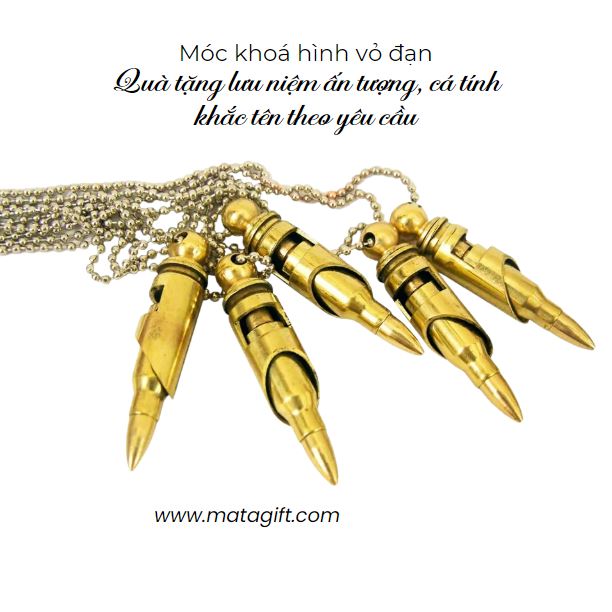 Móc khoá vỏ đạn khắc tên quà tặng độc đáo Móc khoá vỏ đạn khắc tên quà tặng độc đáo