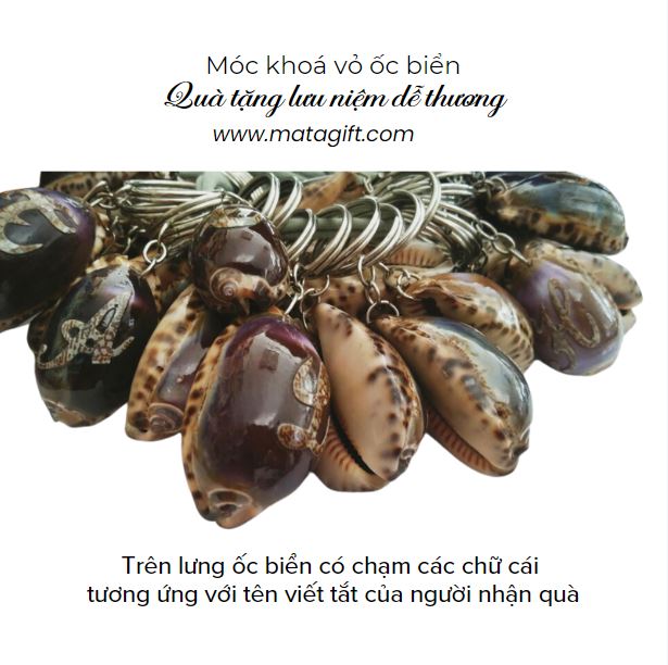 Móc khoá vỏ ốc biển có chữ cái tên người làm quà tặng lưu niệm Móc khoá vỏ ốc biển có chữ cái tên người làm quà tặng lưu niệm