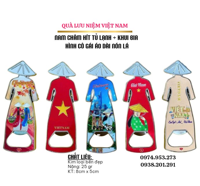 Quà tặng lưu niệm Đà Nẵng cô gái áo dài nam châm khui bia độc đáo Quà tặng lưu niệm Đà Nẵng cô gái áo dài nam châm khui bia độc đáo