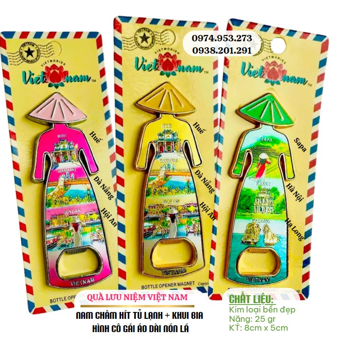 Quà tặng lưu niệm Đà Nẵng cô gái áo dài nam châm khui bia độc đáo Quà tặng lưu niệm Đà Nẵng cô gái áo dài nam châm khui bia độc đáo