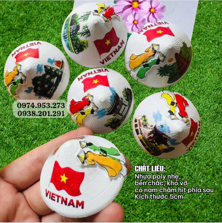 Quà lưu niệm Việt Nam nam châm nón lá hít tủ lạnh Quà lưu niệm Việt Nam nam châm nón lá hít tủ lạnh
