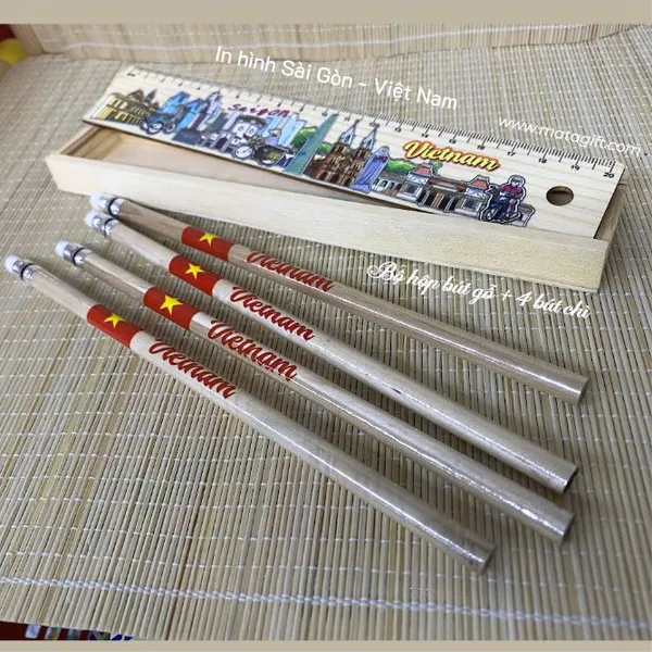 Bộ hộp bút chì in hình lưu niệm Việt Nam