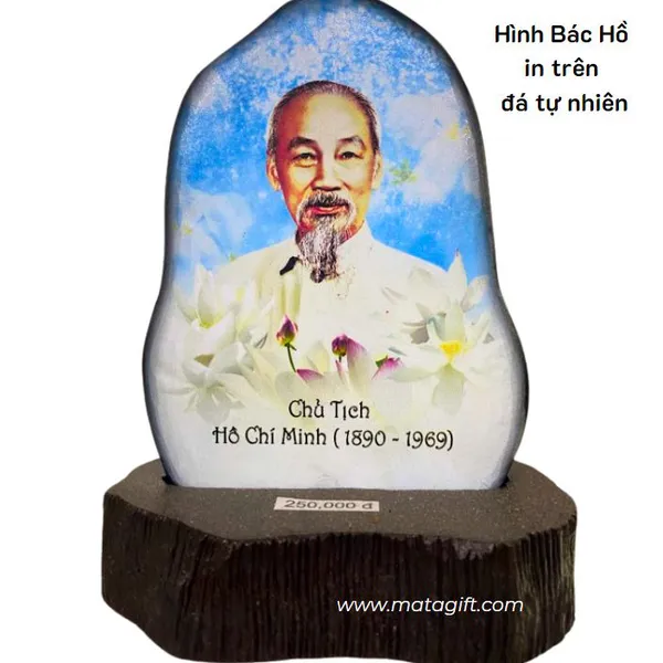 Hình Bác Hồ in trên đá tự nhiên