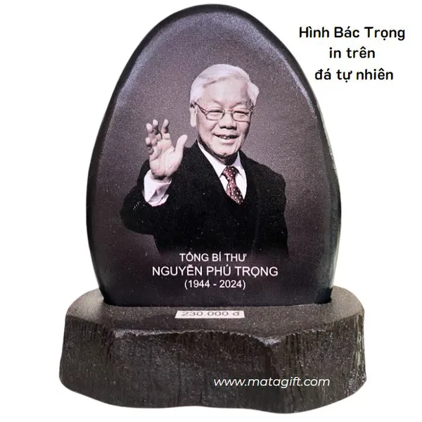 Hình Bác Nguyễn Phú Trọng in trên đá tự nhiên 2