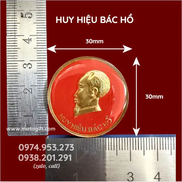 Huy hiệu Bác Hồ cài áo trang trọng