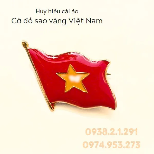 Huy hiệu cờ đỏ sao vàng Việt Nam cài áo