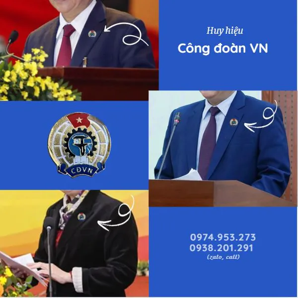 Huy hiệu Công đoàn Việt Nam giá xưởng