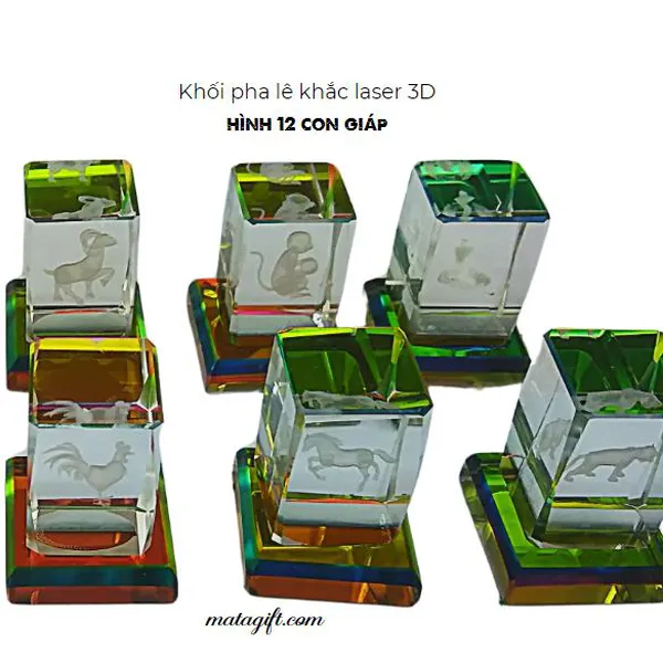 Khối pha lê 12 con giáp