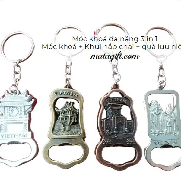Móc khóa đa năng kết hợp khui bia quà lưu niệm