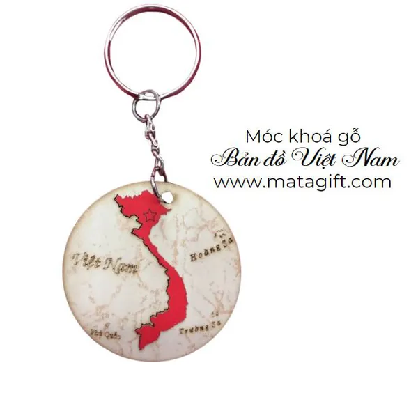 Móc khóa gỗ bản đồ Việt Nam 
