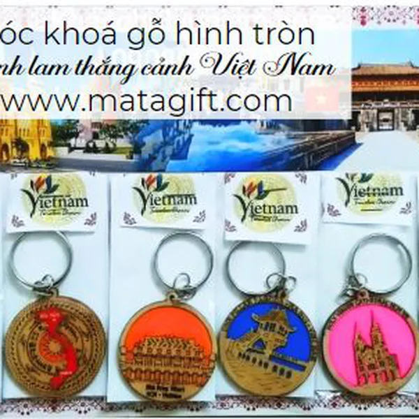 Móc khóa gỗ hình tròn