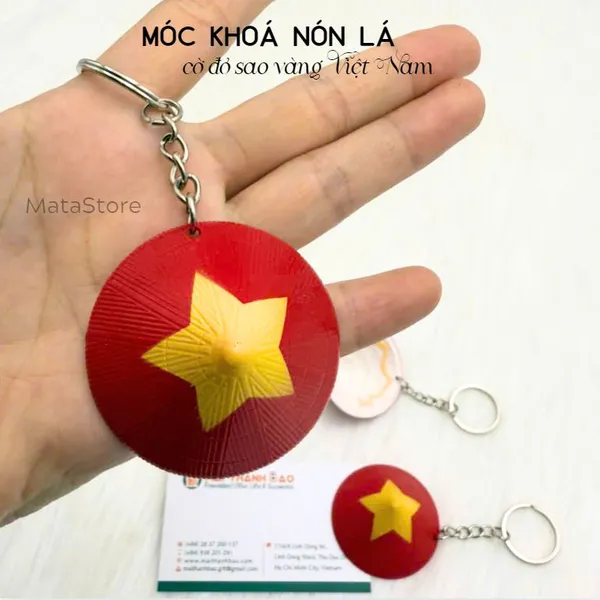 Móc khóa Nón lá Cờ đỏ sao vàng Việt Nam quà tặng ý nghĩa tự hào dân tộc