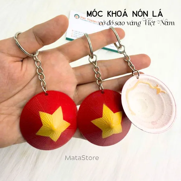 Móc khóa Nón lá Cờ đỏ sao vàng Việt Nam quà tặng ý nghĩa tự hào dân tộc