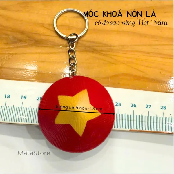 Móc khóa Nón lá Cờ đỏ sao vàng Việt Nam quà tặng ý nghĩa tự hào dân tộc