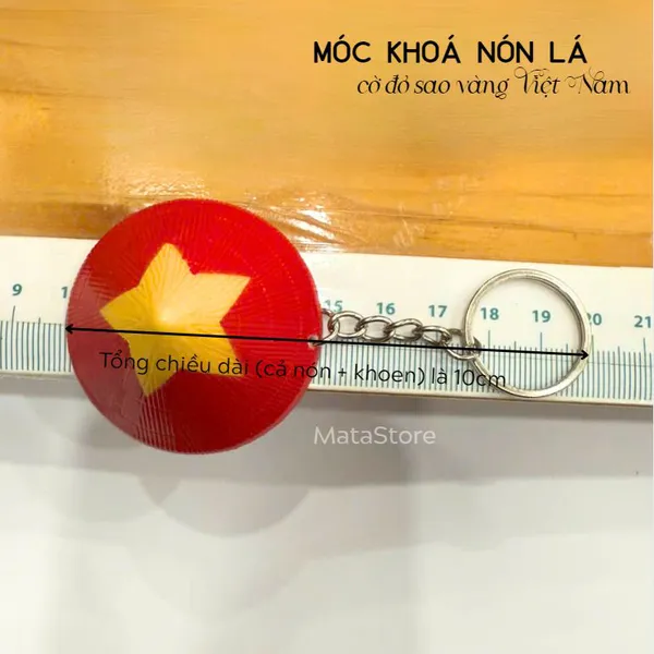 Móc khóa Nón lá Cờ đỏ sao vàng Việt Nam quà tặng ý nghĩa tự hào dân tộc