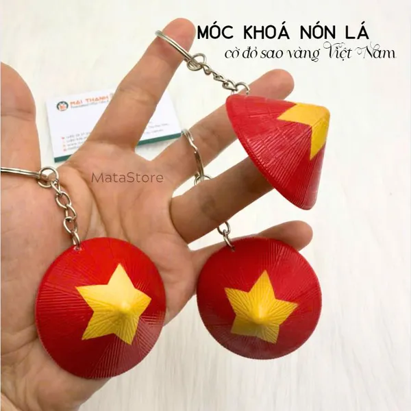 Móc khóa Nón lá Cờ đỏ sao vàng Việt Nam quà tặng ý nghĩa tự hào dân tộc