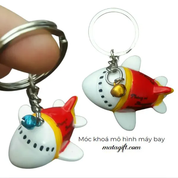 Móc khóa mô hình máy bay in logo 