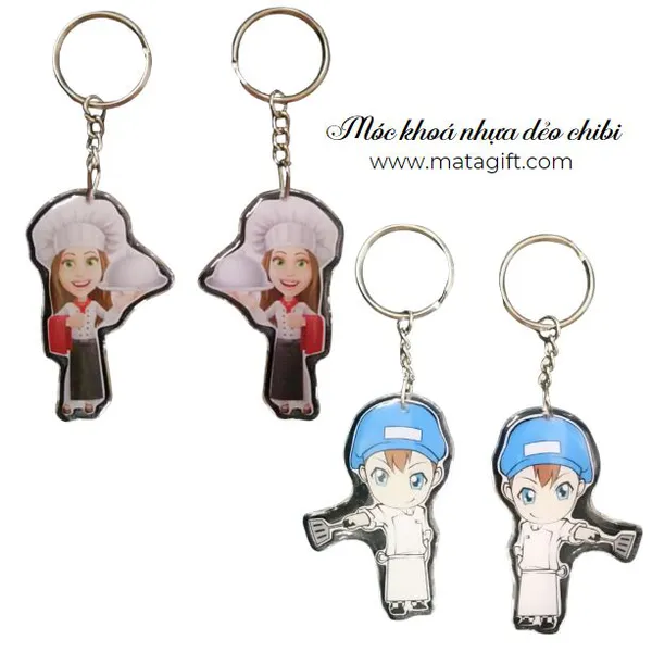 Móc khóa nhựa dẻo hình vẽ chibi sản xuất theo yêu cầu