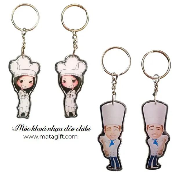 Móc khóa nhựa dẻo hình vẽ chibi sản xuất theo yêu cầu