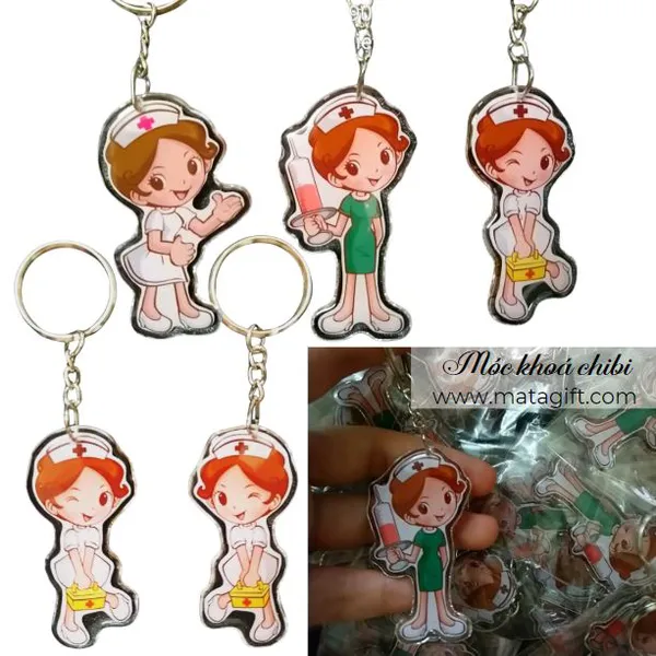 Móc khóa nhựa dẻo hình vẽ chibi sản xuất theo yêu cầu