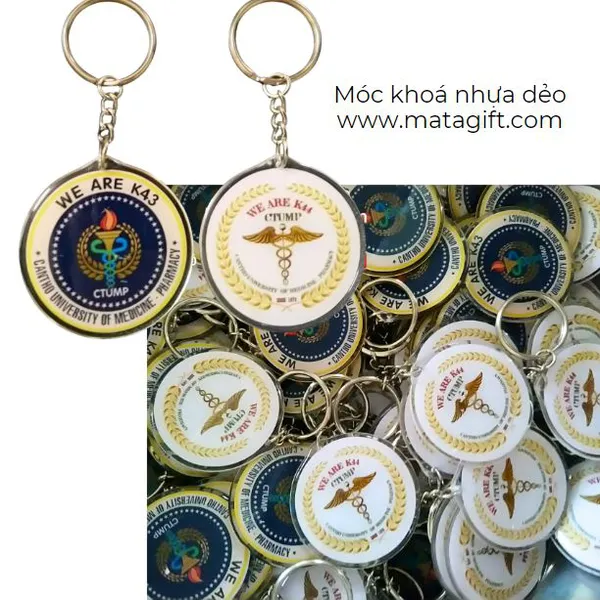 Móc khóa nhựa dẻo in logo sản xuất theo yêu cầu