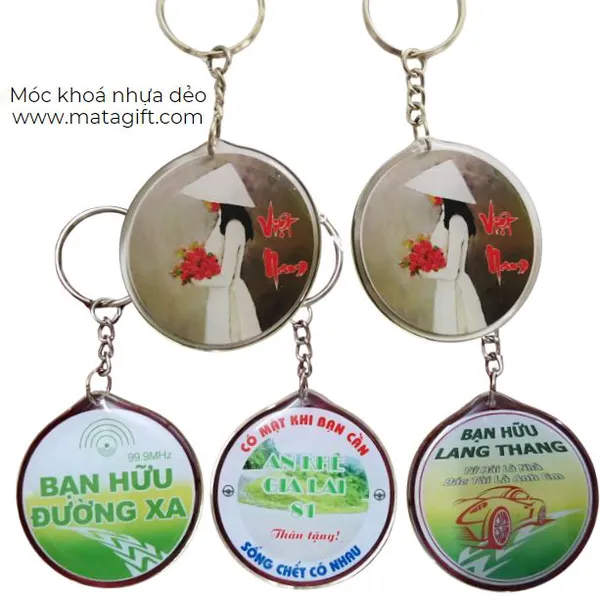 Móc khóa nhựa dẻo in logo sản xuất theo yêu cầu