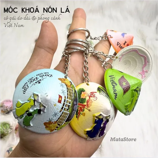 Móc khoá nón lá Việt Nam in phong cảnh
