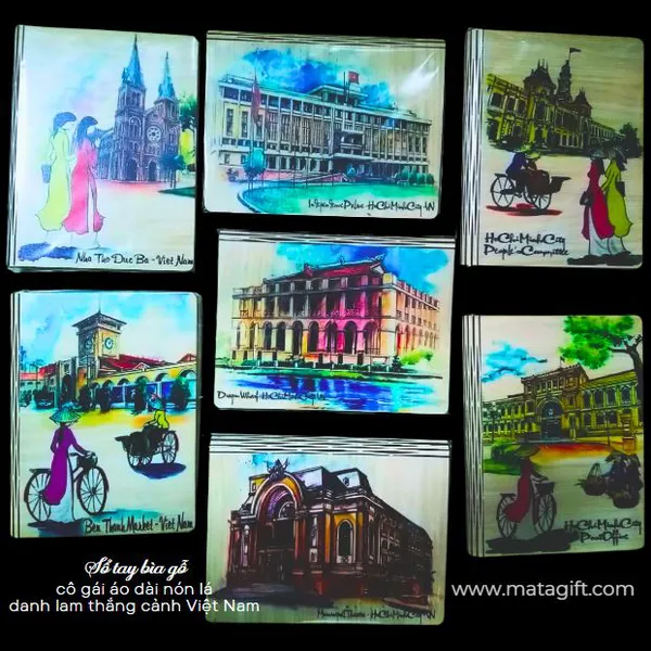 Sổ tay bìa gỗ phong cảnh Việt Nam