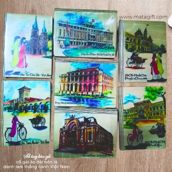 Sổ tay bìa gỗ phong cảnh Việt Nam