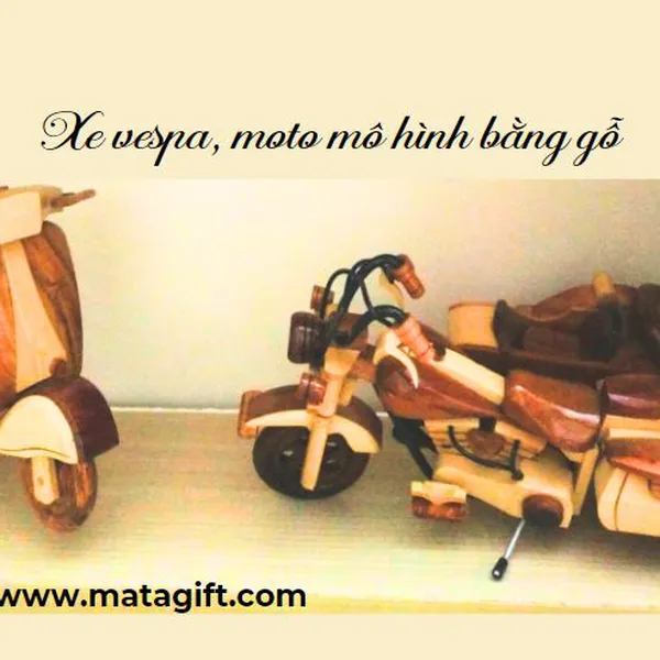 Xe xích lô mô hình bằng gỗ xinh xắn