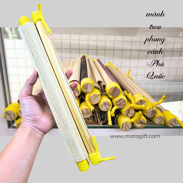 Tranh mành tre Phú Quốc in hình phong cảnh Tranh mành tre Phú Quốc in hình phong cảnh