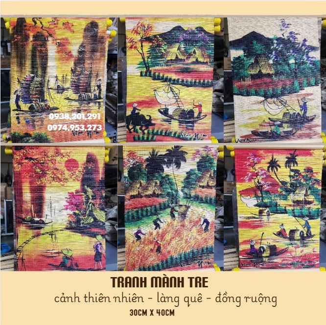 Tranh mành tre Việt Nam quà tặng ý nghĩa Tranh mành tre Việt Nam quà tặng ý nghĩa