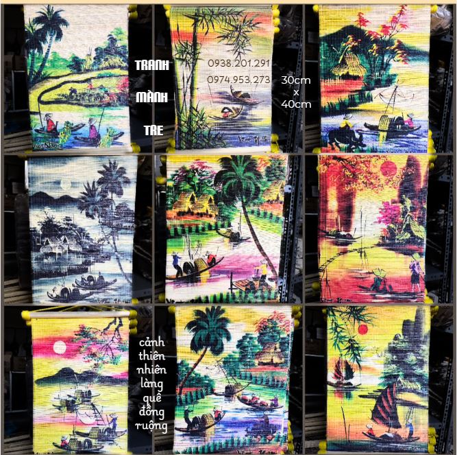 Tranh mành tre Việt Nam quà tặng ý nghĩa Tranh mành tre Việt Nam quà tặng ý nghĩa